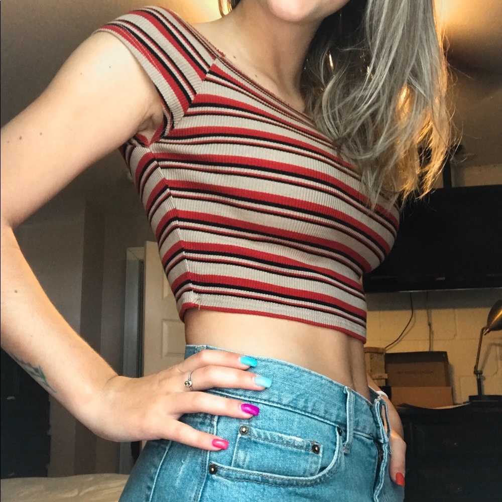 Striped Brandy Melville Crop Top